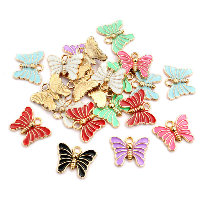 Colorful Butterfly Charms In 1 Style For Jewelry Making