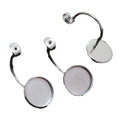Stainless Steel Round Bezel French Hook Earrings in Two Sizes view 5