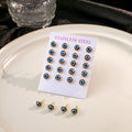 Gold Tone Stainless Steel Evil Eye Stud Earrings Pair Cards view 4