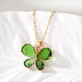 Gold Tone Faceted Crystal Butterfly Pendant Necklaces view 7