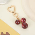 Glossy Sphere Trio Keychain Heart Clasp Metal Bag Charm view 7