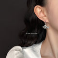 Silver-Tone Bubble Fish Charm Huggie Hoop Drop Earrings view 2