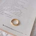 Gold Tone Smooth Polished Domed Plain Metal Band Ring view 6
