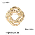 Textured Interlocking Loop Brooch in Silver or Gold view 7