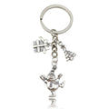 Metal Christmas Charm Keychains in 8 Winter Holiday Styles view 11