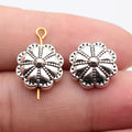 14x14x8.5mm 3.6g Antique Silver Zinc Alloy Flower Shape Spacer Beads for DIY Bracelet Necklace Making