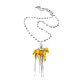 Brown Horse Pendant Necklace with Silver Tone Chain Tassels view 5