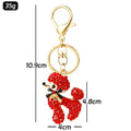 Rhinestone Poodle Keychain Metal Dog Bow Bag Charm view 4