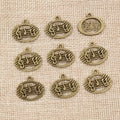 Round Musical Note Charms in Antique Bronze Finish view 3