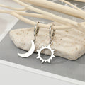 Silver Tone Openwork Sun and Crescent Necklace and Earring Options view 2