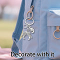 Silver Cowboy Boots Hat Horseshoe Charm Keychain Western view 3