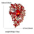 Large Teardrop Crystal Leaf Brooch in Nine Colorways view 7