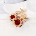 Red Gold Tone Cherry Metal Brooch Pin for Jackets and Lapels view 4