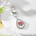 Silver Teardrop Dried Flower Resin Keychains Lobster Clasp 7 Styles view 11