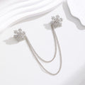Gold Tone Snowflake Tassel Crystal Four Designs Metal Brooch Pin view 3