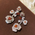 Silver Tone Crystal Floral Earrings and Pendant Necklace Assortment view 9