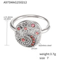 Open Band Moon Star Eye Ring With Zircon Stone Accents view 9