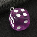 Resin Dice Charm Pendant Silver Tone Loop Two Sizes Multi Color view 3