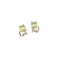 Pink Cat Eye Look Clear Cat Outline Small Stud Earrings view 5