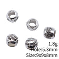 Ornate Barrel Large Hole Bead in Antique Silver Finish view 4