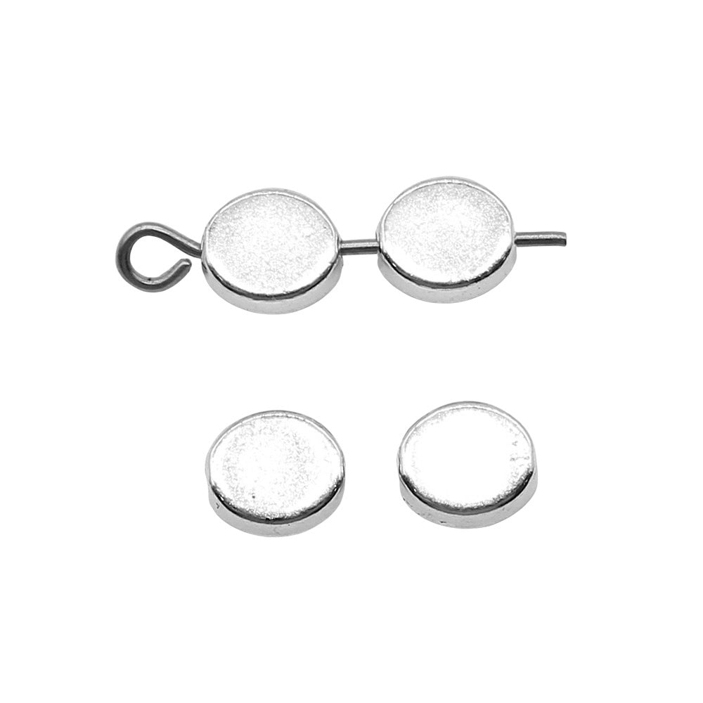 6x7mm 0.5g Multicolor Zinc Alloy Oval Loose Metal Round Beads for Bracelet Necklace DIY Jewelry Making