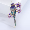 Enamel Parrot Flower Branch Brooch Blue Green Two Styles view 6