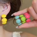 Glossy Oval Hoop Earrings in Four Colors Statement Jewelry Design view 1