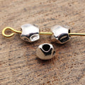 Antique Silver Metal Irregular Hammered Spacer Bead For Jewelry Making view 2