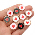 Small Enamel Heart Charms in Four Color Combinations view 5