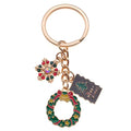 Nine-Style Santa Snowman Reindeer and Tree Holiday Keychain Collection view 7