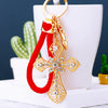 Red-Braided-Loop Filigree-Cross