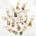 Christmas Enamel Alloy Keychains Gold Lobster Clasp 12 Styles view 2