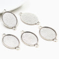 Oval Double-Loop Pendant Bezel Settings in Three Finishes view 8