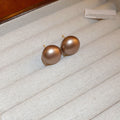 Round Pearl Stud Earrings In Four Colors And Sizes view 4