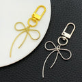 Gold and Silver Rope Bow Metal Clasp Keychain Design Set view 2