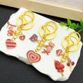 Twelve Pink and Red Love Heart Metal Keychain Designs view 4