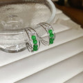 Beaded Hoop Earrings Open Cuff Bracelets Pink Blue Green view 10
