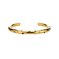 Gold Open Cuff Bangles Pearl Crystal Multicolor Accents view 5