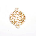 Round Scrollwork Flower Two-Hole Metal Connectors for Jewelry Making view 5