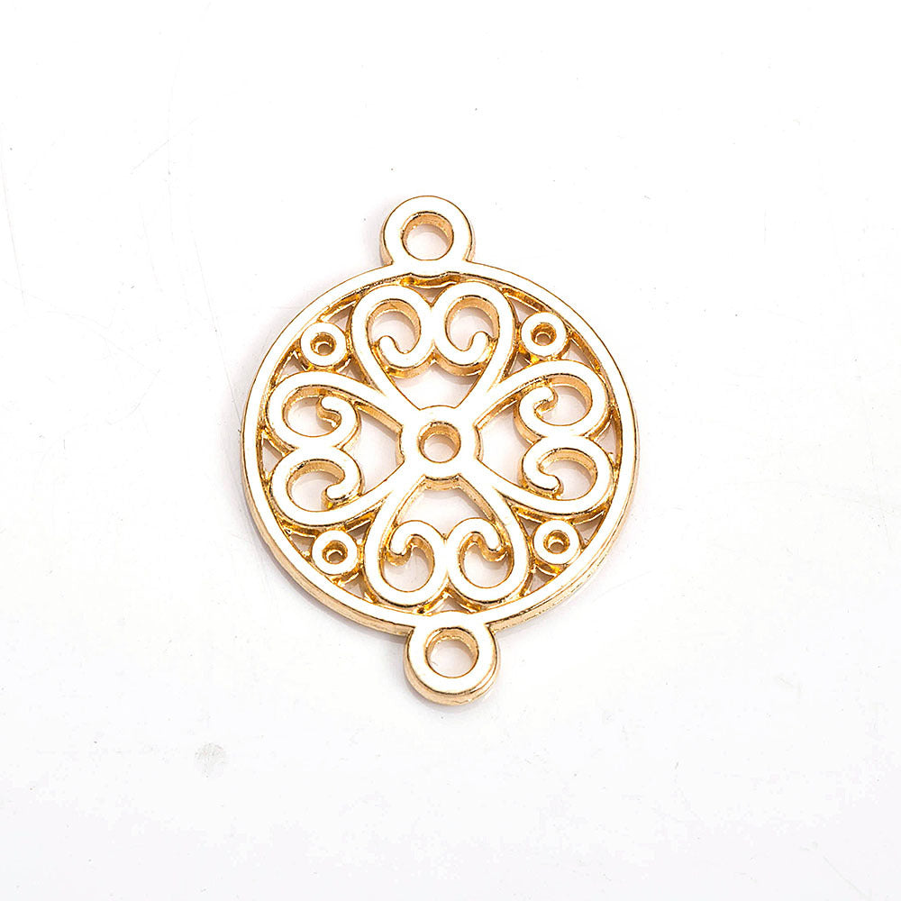 Ethnic Hollow Double Hole Connector Charm 24x18mm