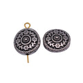 Antique Silver Floral Pattern Round Metal Spacer Bead view 4