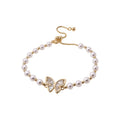 Crystal Butterfly Pearl Bracelets and Dual Butterfly Rings view 5