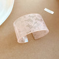 Clear Acrylic Lace Print Open Cuff Bracelets Two Styles view 6