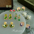 Enamel Glaze Chinese Style Flower Stud Earrings Ten Styles view 1