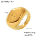 Chunky Polished Gold Dome Signet Ring Bold Smooth Band Sizes view 6