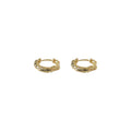 Irregular Molten Texture Huggie Hoop Earrings Gold Silver view 5