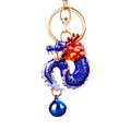 Enamel Coiled Dragon Keychains with Matching Bell Dangles in Five Colors view 5
