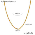Gold Snake Chain And Ball Bead Necklaces Stackable Thin Metal view 7