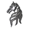 Crystal Horse Head Brooch In Four Distinct Color Finishes view 2
