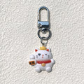 White Fortune Cat Resin Clip Keychains in Five Designs view 7